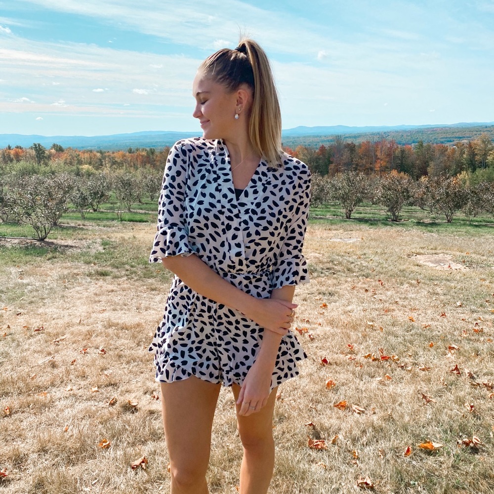 COPY - Dalmatian Print Ruffle Romper